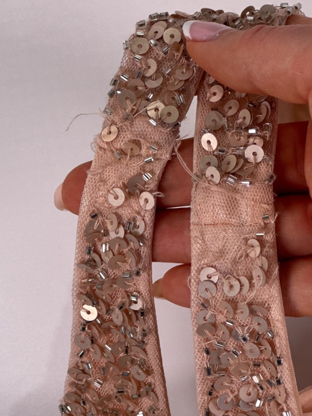 Mac Duggal Rose Gold Sequin Slit Gown 0 AS IS DEAL - Picture 11 of 15